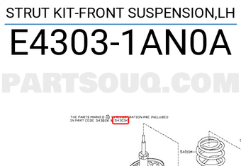 Nissan E43031AN0A STRUT KIT-FRONT SUSPENSION,LH