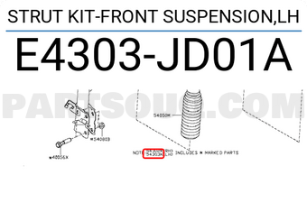 Nissan E4303JD01A STRUT KIT-FRONT SUSPENSION,LH