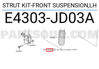 Nissan E4303JD03A STRUT KIT-FRONT SUSPENSION,LH