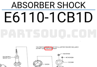 Nissan E61101CB1D ABSORBER SHOCK