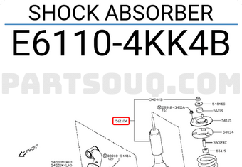 Nissan E61104KK4B SHOCK ABSORBER