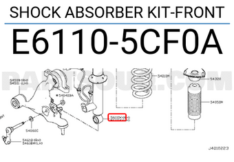 Nissan E61105CF0A SHOCK ABSORBER KIT-FRONT