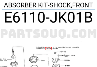 Nissan E6110JK01B ABSORBER KIT-SHOCK,FRONT