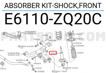 Nissan E6110ZQ20C ABSORBER KIT-SHOCK,FRONT