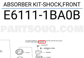 Nissan E61111BA0B ABSORBER KIT-SHOCK,FRONT