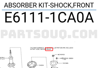 Nissan E61111CA0A ABSORBER KIT-SHOCK,FRONT