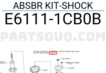 Nissan E61111CB0B ABSBR KIT-SHOCK