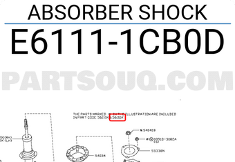 Nissan E61111CB0D ABSORBER SHOCK