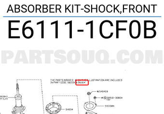 Nissan E61111CF0B ABSORBER KIT-SHOCK,FRONT