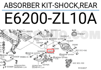 Nissan E6200ZL10A ABSORBER KIT-SHOCK,REAR