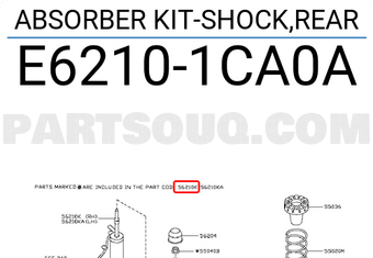 Nissan E62101CA0A ABSORBER KIT-SHOCK,REAR
