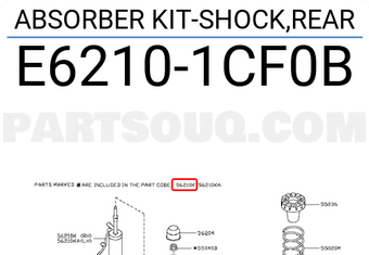 Nissan E62101CF0B ABSORBER KIT-SHOCK,REAR