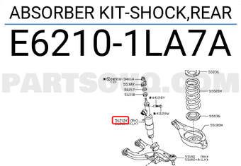 Nissan E62101LA7A ABSORBER KIT-SHOCK,REAR