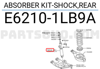 Nissan E62101LB9A ABSORBER KIT-SHOCK,REAR