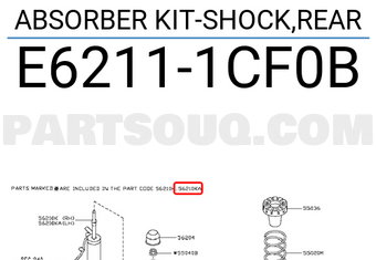Nissan E62111CF0B ABSORBER KIT-SHOCK,REAR