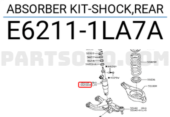 Nissan E62111LA7A ABSORBER KIT-SHOCK,REAR