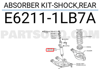 Nissan E62111LB7A ABSORBER KIT-SHOCK,REAR