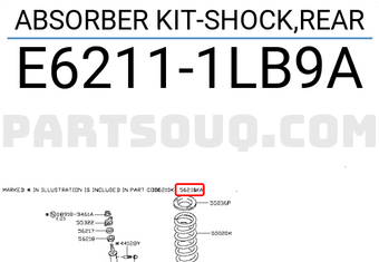 Nissan E62111LB9A ABSORBER KIT-SHOCK,REAR