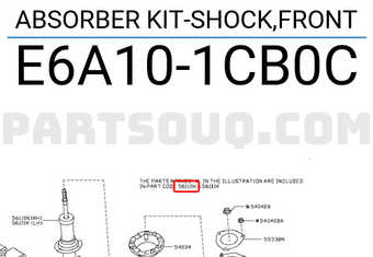 Nissan E6A101CB0C ABSORBER KIT-SHOCK,FRONT