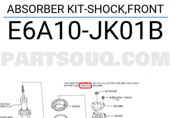 Nissan E6A10JK01B ABSORBER KIT-SHOCK,FRONT