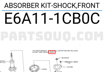 Nissan E6A111CB0C ABSORBER KIT-SHOCK,FRONT