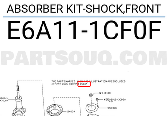 Nissan E6A111CF0F ABSORBER KIT-SHOCK,FRONT