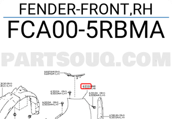 Nissan FCA005RBMA FENDER-FRONT,RH