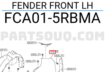 Nissan FCA015RBMA FENDER FRONT LH