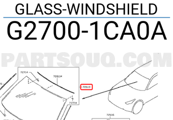 Nissan G27001CA0A GLASS-WINDSHIELD