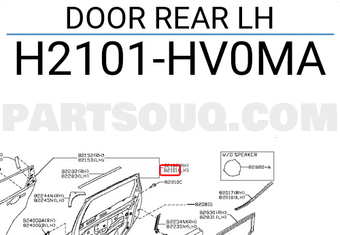 Nissan H2101HV0MA DOOR REAR LH
