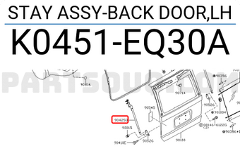Nissan K0451EQ30A STAY ASSY-BACK DOOR,LH