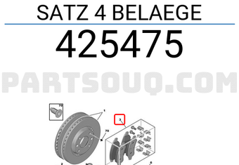 Peugeot 425475 SATZ 4 BELAEGE