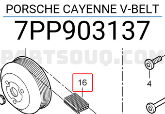 Porsche 7PP903137 PORSCHE CAYENNE V-BELT