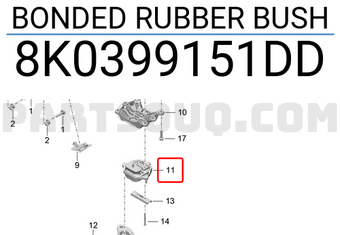 Porsche 8K0399151DD Bonded rubber bush