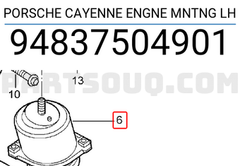 Porsche 94837504901 PORSCHE CAYENNE ENGNE MNTNG LH
