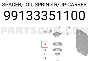 Porsche 99133351100 SPACER,COIL SPRING R/UP-CARRER
