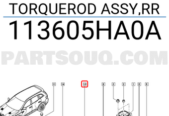 Renault 113605HA0A TORQUEROD ASSY,RR