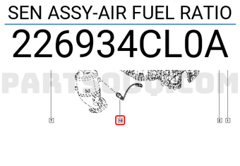 Renault 226934CL0A SEN ASSY-AIR FUEL RATIO