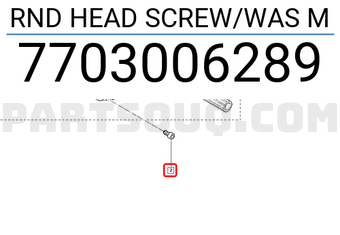 Renault 7703006289 RND HEAD SCREW/WAS M