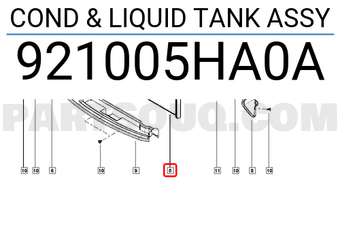 Renault 921005HA0A COND & LIQUID TANK ASSY