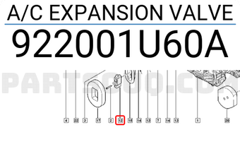 Renault 922001U60A A/C EXPANSION VALVE