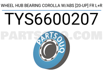 SCHNIEDER TYS6600207 WHEEL HUB BEARING COROLLA W/ABS [20-UP] FR L+R