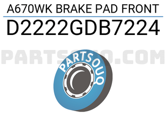 SUPERGRIP D2222GDB7224 A670WK BRAKE PAD FRONT