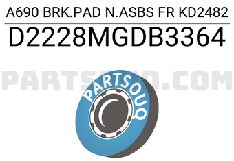 SUPERGRIP D2228MGDB3364 A690 BRK.PAD N.ASBS FR KD2482