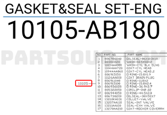 Subaru 10105AB180 GASKET&SEAL SET-ENG