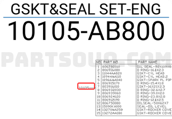 Subaru 10105AB800 GSKT&SEAL SET-ENG