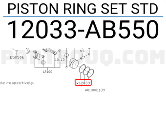 Subaru 12033AB550 PISTON RING SET STD