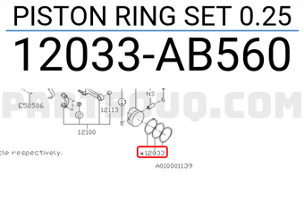 Subaru 12033AB560 PISTON RING SET 0.25
