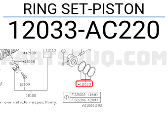 Subaru 12033AC220 RING SET-PISTON