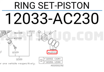 Subaru 12033AC230 RING SET-PISTON